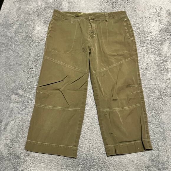 Kavu Pants - KAVU Pants Womens 8 (33x20.5) Capri Hiking Green Brown Outdoor Gorp